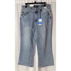 NWT Judy Blue High Rise Double Button Cropped Wide Leg‎ Jeans Denim Size 13/31